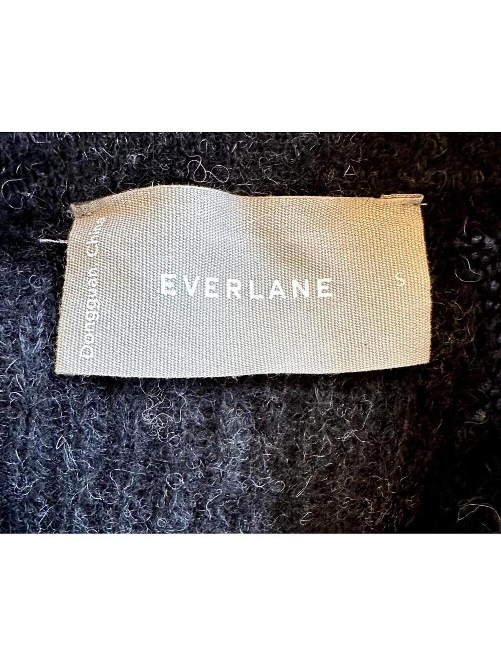 EVERLANE Alpaca Merino Sweater Charcoal Black Women's S Crewneck Minimalist Knit - Picture 4 of 5